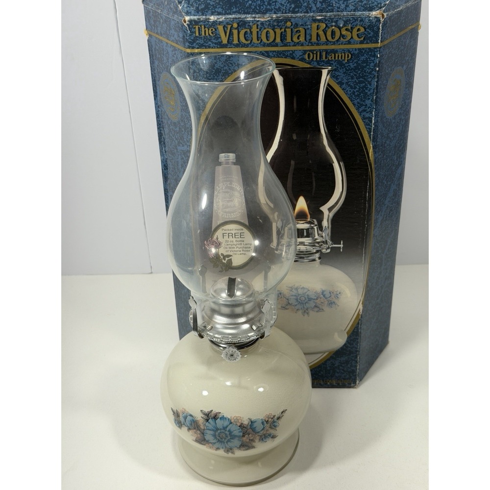 Oil Lamp Victoria Rose In a Box Lamp Light Farms